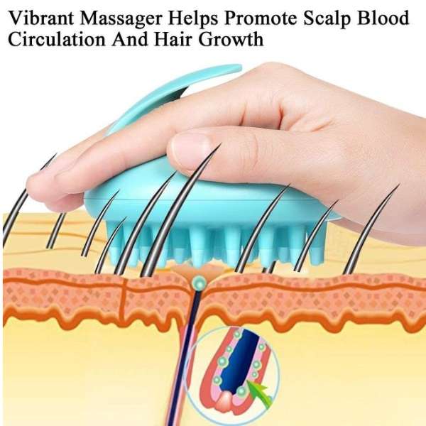 Hair Health Wet and Dry Scalp Massager for Hair Growth - Blue
