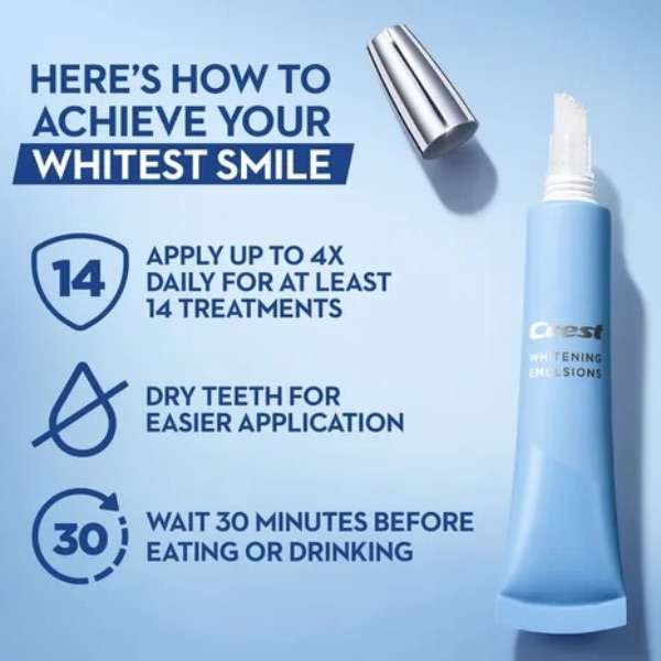 Crest Whitening Emulsions - 1 Minute Apply & Go - 12ml (2 Pack)