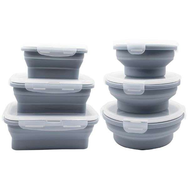 Round and Rectangular Collapsible Containers - 6 Pack