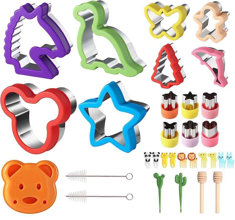 Bento Lunch Box & Accessory Kit for Kids - 32 Pieces - Blue