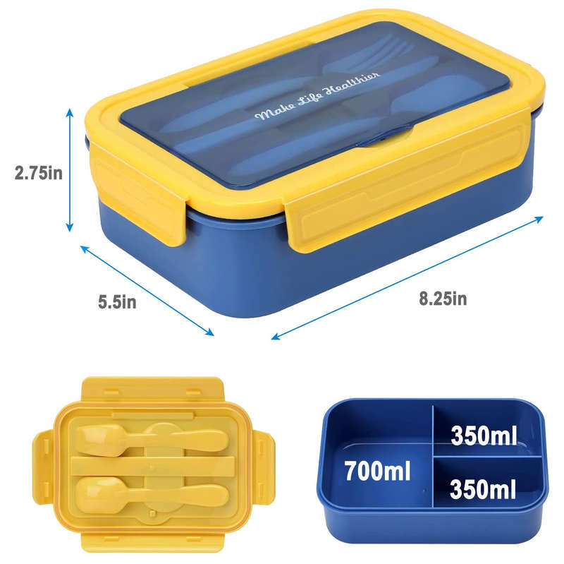 Bento Lunch Box & Accessory Kit for Kids - 32 Pieces - Blue