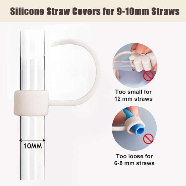 Silicone Straw Cover to Fit 10mm Straw 3 Pack