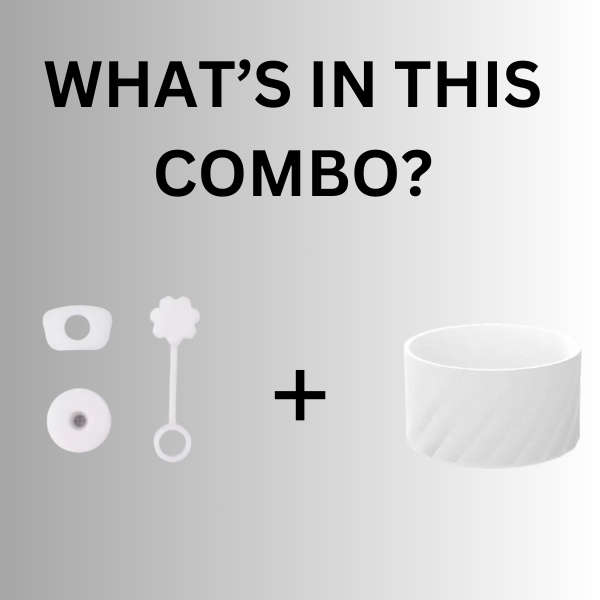 Accessory Set - Protective Silicone Boot & Straw Cover - White
