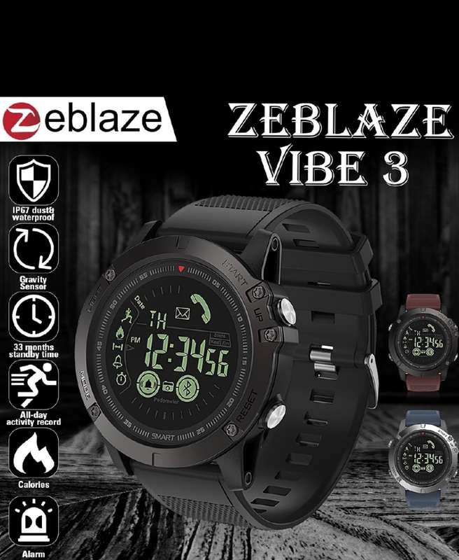Zeblaze VIBE 3 Flagship Rugged Smart Watch Luminous Dial Wristband - Black