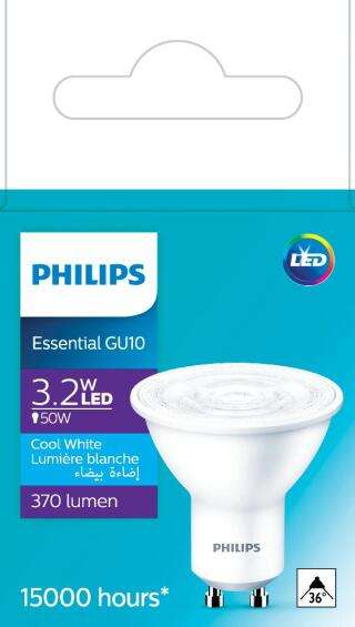 Crazy R1 Start! Bulk Pack x 10. Philips Downlight GU10 Cold White. 3.2 Watt. Retail Price R270