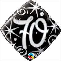 Age 70 Sparks & Swirls Diamond Foil Balloon (46 cm)
