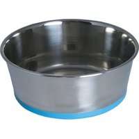 Rogz Stainless Steel Slurp Dog Bowl - Large 1700ml (Blue Base)
