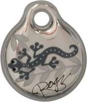Rogz ID Tagz Self-Customisable (Instant Resin Tag) - Small 27mm (Silver Gecko Design)