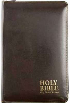 GNT Standard Compact Bible Thumb Indexed With Zip Luxury Brown (Bonded Leather) (Leather / fine bind