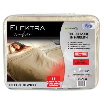 Elektra Comfort 2302 Classic Tie-Down Electric Blanket (60W)(Double)