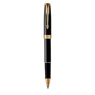 Parker Sonnet Fine Nib Rollerball Pen (Black with Gold Trim)(Black Ink) - Presented in a Gift Box