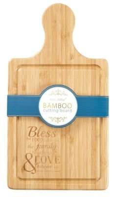 Bamboo Cutting Board with Handle: Bless the Food Before Us