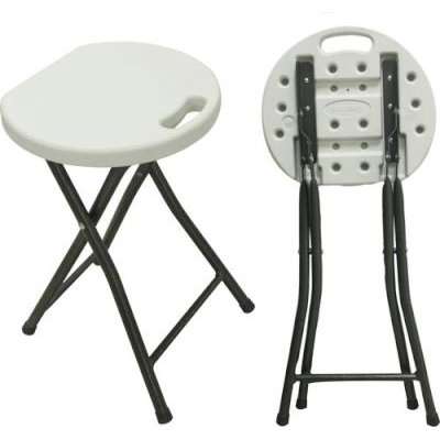Bushtec HDPE Folding Stool (White)