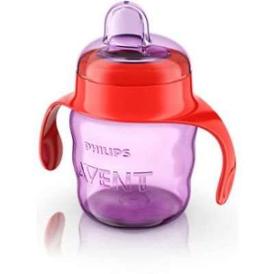Philips AVENT Easy Sip Spout Cup with Handle 200 ml (Red and Purple)