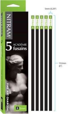 Nitram Fine Art Charcoal Academie Fusains B (X5)