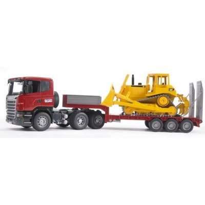Bruder SCANIA R-Series Low Loader Truck With Caterpillar Bulldozer (1:16)