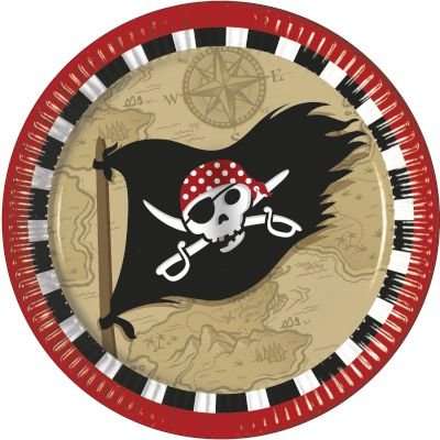 Pirate's Treasure Map - 8 Paper Plates (23 cm)