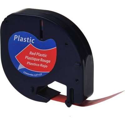 Dymo Letratag Tape (12mm x 4m)(Black on Red) picture