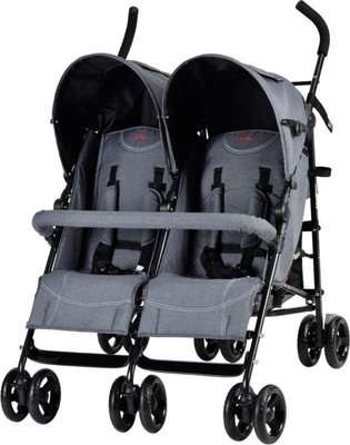 Chelino Tico Twin Stroller (Black | Grey)