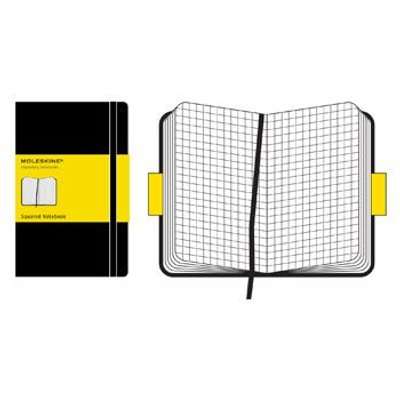 Moleskine Squared Notebook - 13x21cm - Hard Cover - 240 pages - Black