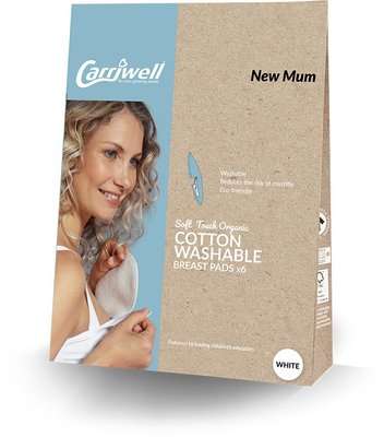 Carriwell Cotton Washable Breast Pads (6 Pack)(White)