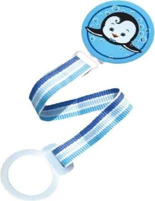 Raz Baby Keep-It-Kleen Penguin Pacifier Holder (Blue)