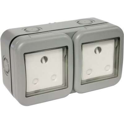 Masterplug IP55 Double Unswitched 16A SA Outdoor Socket (2 x 3 Pin)