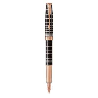 Parker Sonnet Medium Nib Fountain Pen (Brown with Rose Gold Trim)(Black Ink) - Presented in a Gift B