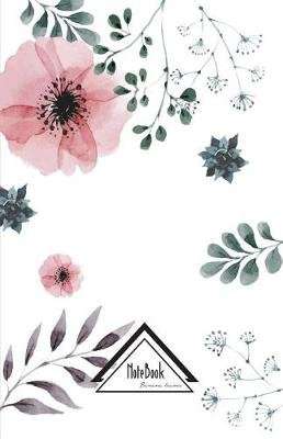 Notebook Bullet Journal Dot-Grid, Graph, Lined, Blank No Lined - Vintage Pink Grey Flower Blooming: