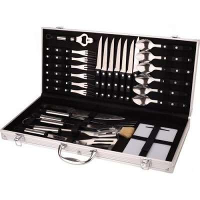 Oztrail Stainless Steel Cutlery & BBQ Set (26 Piece)