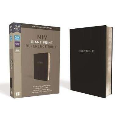 NIV, Reference Bible, Giant Print, Leather-Look, Black, Red Letter Edition, Comfort Print (Leather /