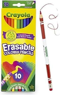 Crayola Erasable Pencil Crayons (Pack of 10)(Assorted Colours)