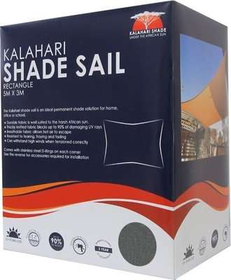 Kalahari Shade Sail Rectangle (5x3m)(Charcoal) picture