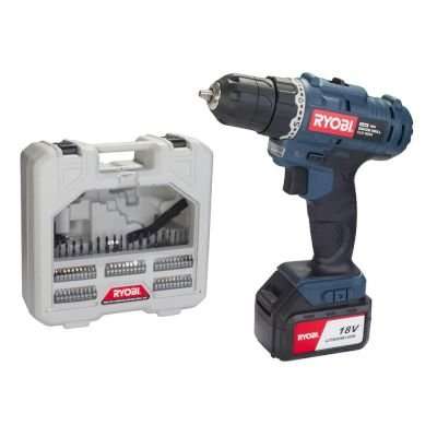 Ryobi Li-Ion Cordless Driver Drill Kit (18V) (Battery Included)