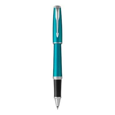 Parker Urban Fine Nib Rollerball Pen (Vibrant Blue with Chrome Trim)(Black Ink) - Presented in a Gif