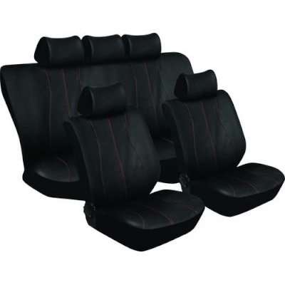 Stingray Galaxy Full Car Seat Cover Set (11 Piece) (Black/Red)