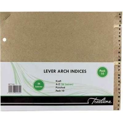 Treeline Kraft Lever Arch Index (26 Leaves)(Pack of 10)