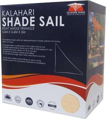 Kalahari Shade Sail  Right Angle Triangle (3.6m)(Sand)