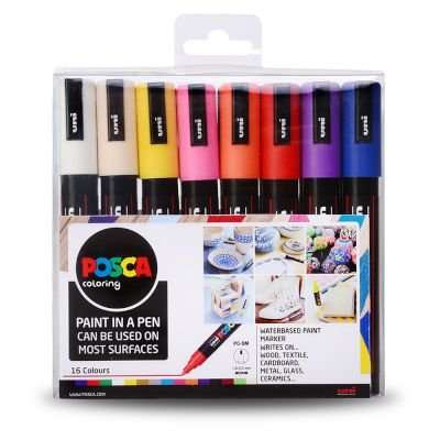 Uni Posca Marker PC-5M Set - Medium Bullet Tip (1.8 - 2.5mm)(16 x Assorted Colours) picture