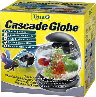 Tetra Cascade Globe Filtered Glass Bowl - EU Socket (6.8L)(Black)
