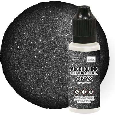 Couture Creations Alcohol Ink - Glitter Accents - Onyx (12ml)