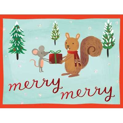 Holiday Forest Friends Holiday Glitz - Holiday Embellished Notecards (Cards)