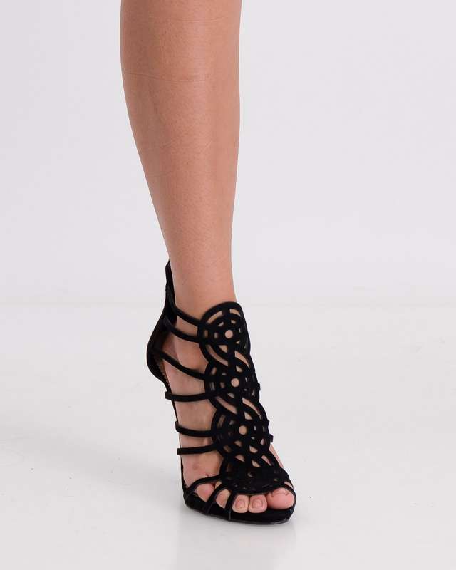 Public Desire Shona Open Toe Stiletto - Black (8)