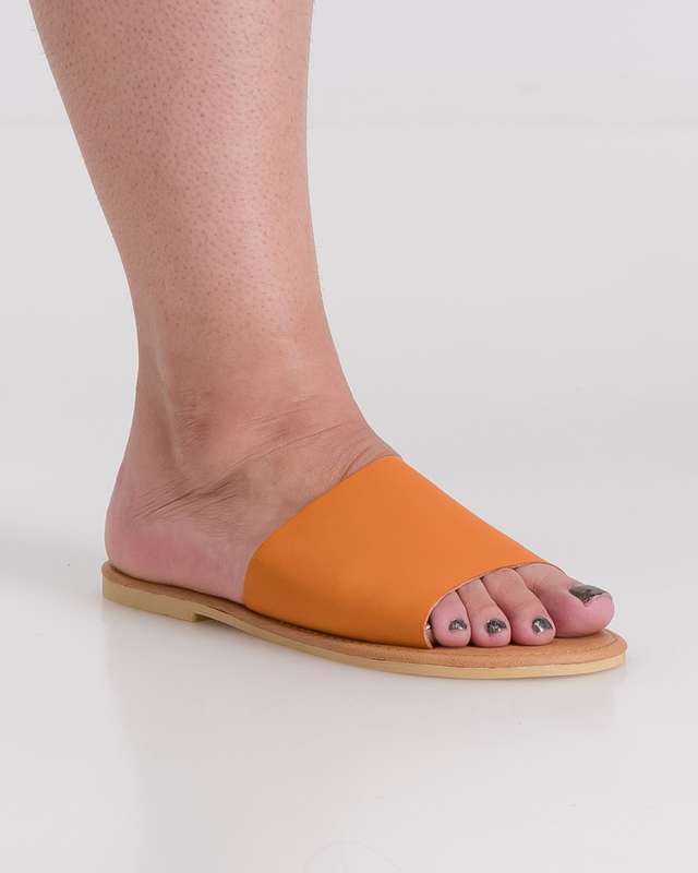 Sarah J Leather Slide - Orange (7)