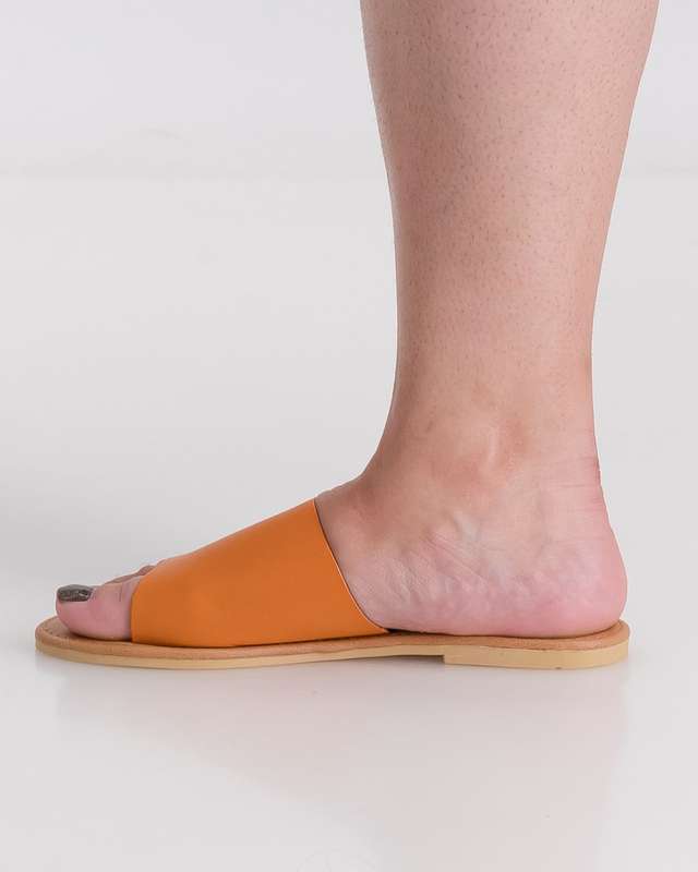 Sarah J Leather Slide - Orange (7)