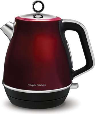 Morphy Richards Evoke 360 Degree Cordless Kettle (Stainless Steel | Red | 1.5 l | 3000W)