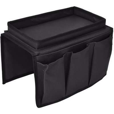 Tuff-Luv Cloth Couch Armrest Hanging Organizer (Black)