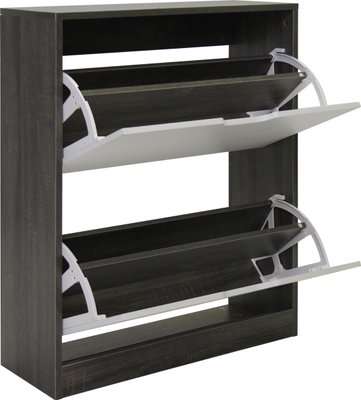 Fine Living 2 Tier Case Cabinet (Grey) (Sonoma Oak)