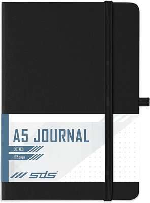 SDS 1531 A5 Journal - Dotted (192 Page)(Black)