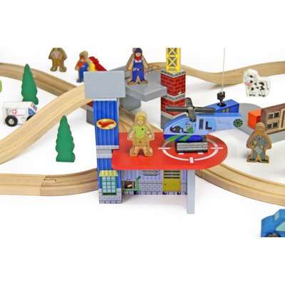 Jeronimo Train Set - Red Bridge Construction (70 Piece)